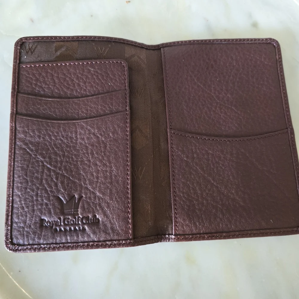 Chocolate Brown Pebbled Leather Card Holder with Multiple Slots
